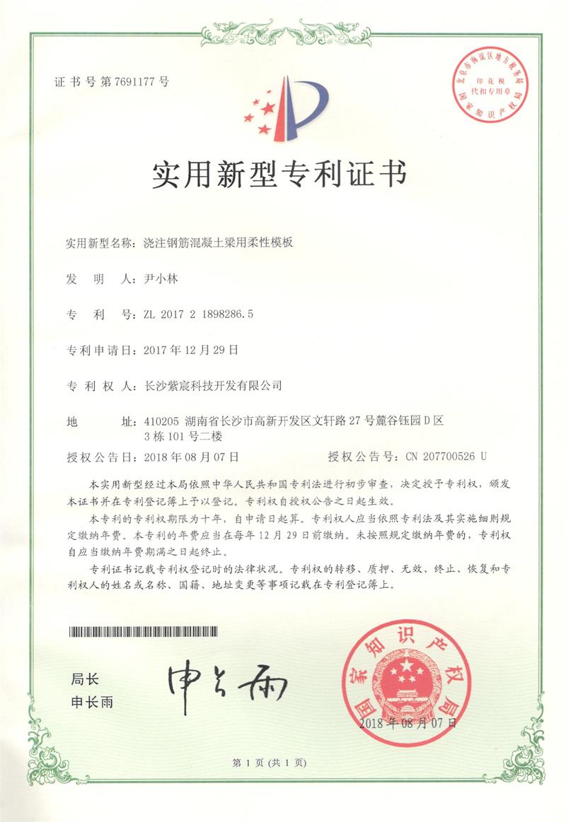 2.2-201721898286.5-澆注鋼筋混凝土(tǔ)梁用(yòng)柔性模闆(1)